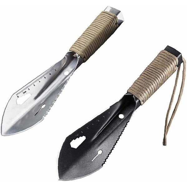 Mini Spade Graving Håndverktøy Spade Rustfritt Stål Bærbar for Hagebruk Landbruk Camping 26.3X7.2cm Svart
