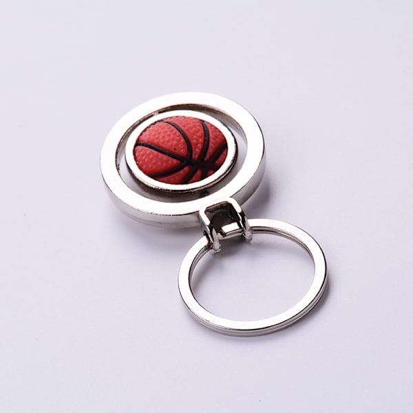 3D Rotasjons Basketball Nøkkelring / Basketballbane