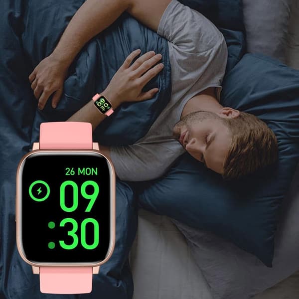 Smartklokke for menn og kvinner (Svar/Ring), HD 1.77\" for Android iOS (Rosa)
