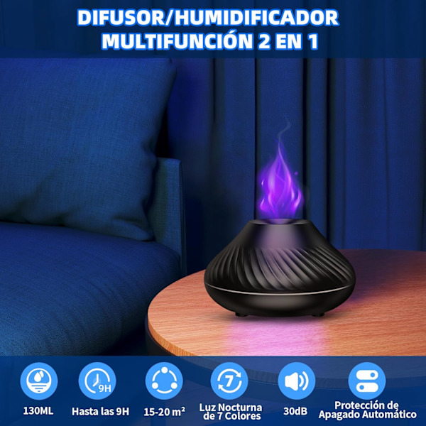 Aromaterapi Diffuser och Luftfuktare, Aromaterapi Luftfuktare, Luftfuktare, Tyst, 7 LED-färger, Automatisk Avstängning, för Hem och Kontor