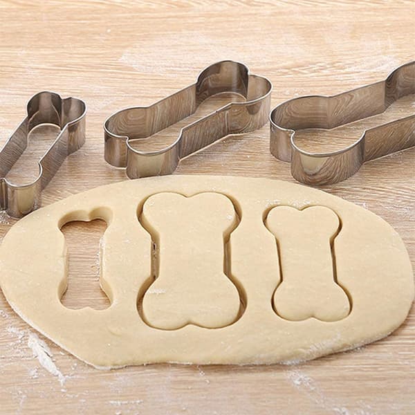 Kageform i rustfrit stål, 3-delt sæt, knogleform, kageform, DIY