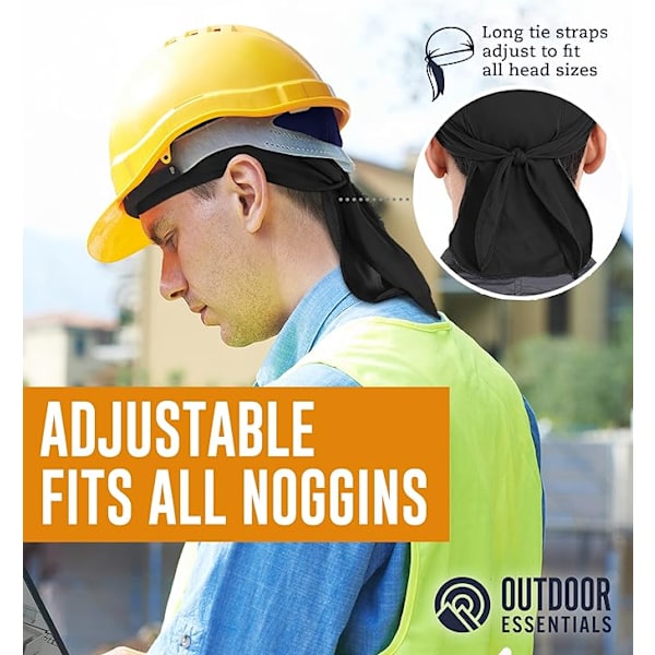 OutdoorEssentials Kølende Hjelmforing - Do Rag Hovedbåndana Wrap til Mænd - Biker Skull Cap til Cykling & Motorcykel