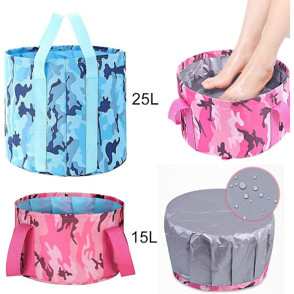 Hopfällbar Vattenhink, Hopfällbar Hink, 15L och 20L Multifunktionell Bärbar Hopfällbar Fiske Hink, Hopfällbar Bassäng, Hopfällbar Hink Ligh