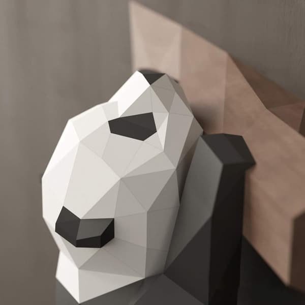 1 st Panda DIY Pappmodell, 3D Djur Papphantverk Vägg