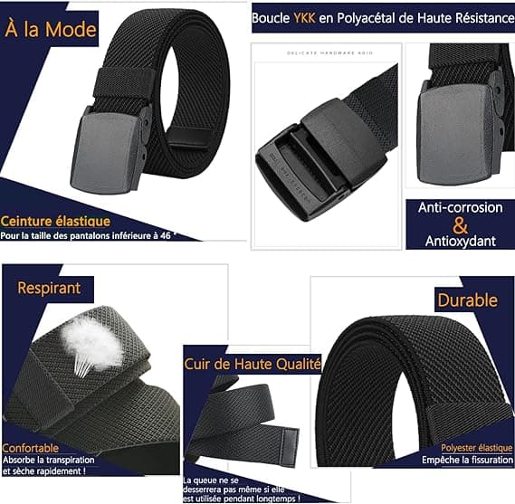 Mænds Elastisk Bælte, Plastikspænde, Casual Elastisk Bælte. Unisex