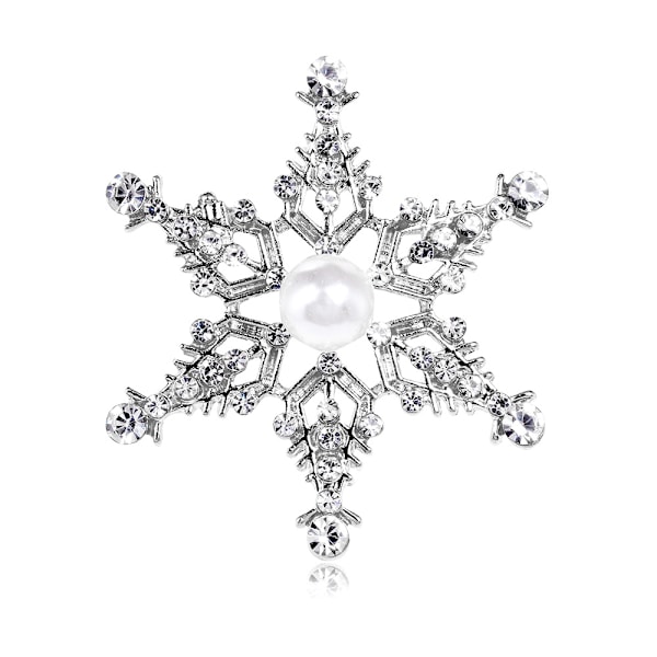 2 Stycken Snöflinga Broschnålar, Skjortbroschnålar, Säkerhetsbrosch, Förhindra Oavsiktlig Exponering Broschnålar,