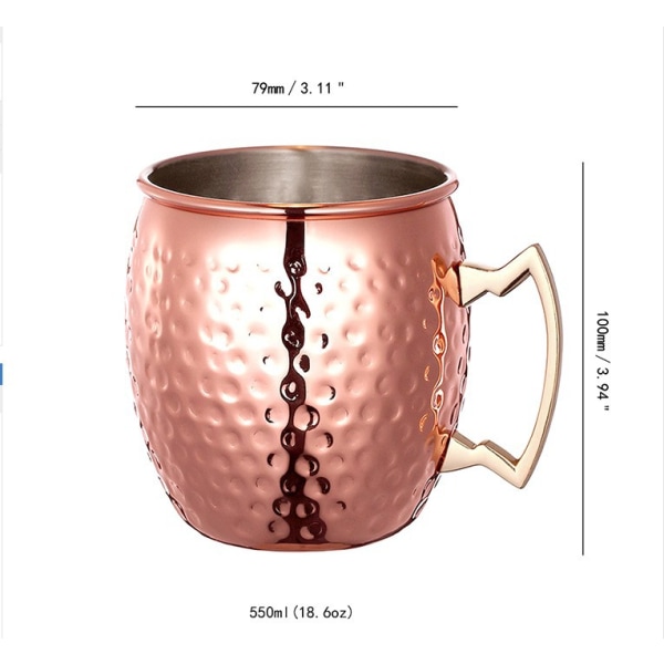 304 rustfritt stål kobberbelagt hammerpunkt flammecocktail