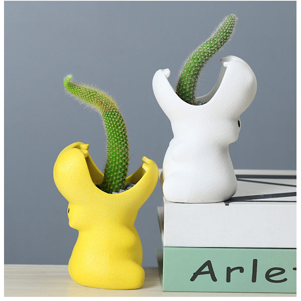 1 stk. 9,5 cm hvid keramik kød krukke, multi kød plante kød krukke,