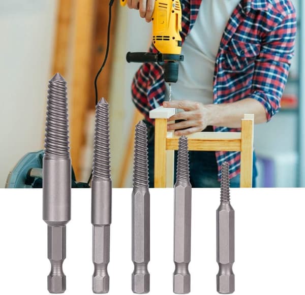 5 stk. Broken Screw Extractor Hex Shank Ødelagte Bolter Mutter