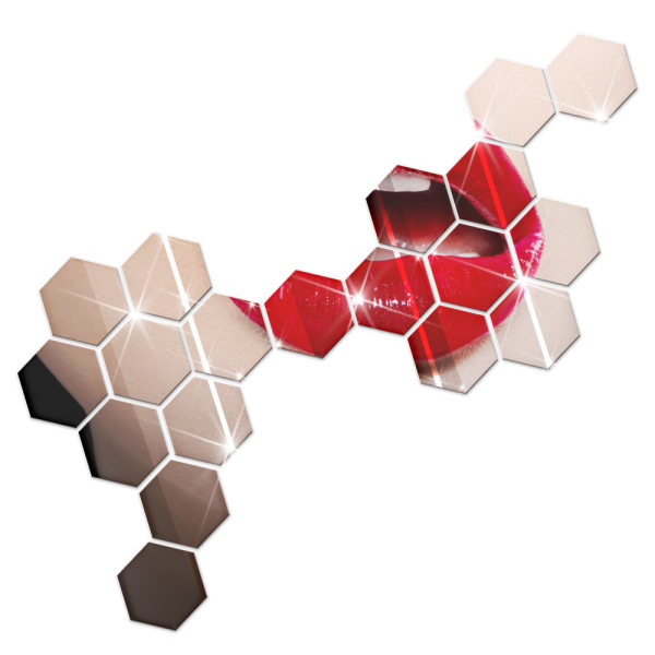 24 stk. Hexagon Spejl Vægstickers Akryl Spejl Indstilling Væggen