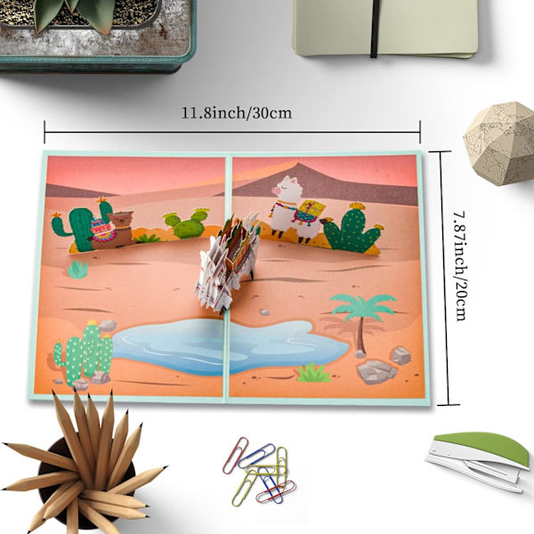 1 kpl eläin 3D stereoskooppinen onnittelukortti Yleinen syntymäpäivä