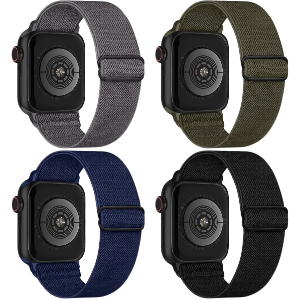 4-pakke elastiske elastiske bånd i nylon som er kompatible med Apple Watch