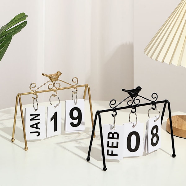 Kreativ DIY Fågeljärnskonst Flip-sida Kalender Heminredning
