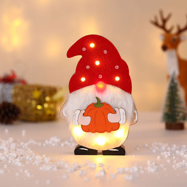 1 set juldekorationer DIY träbelysta ornament