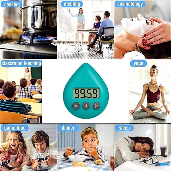 1 stk. Badeværelsesur - Vandafvisende Digital Brusetimer - Vand
