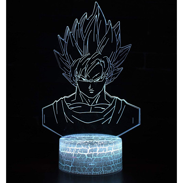 3D Optisk Illusionslampe LED Nattelys, 7 Farger Berøringsstyrt Nattbordlampe