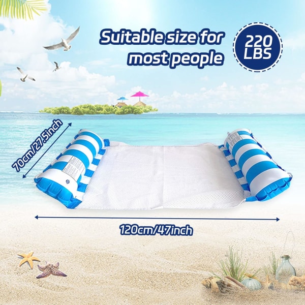 2 Pak Inflatable Pool Hængekøje 4 i 1 Rejse Pool Strand Party