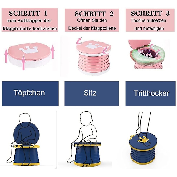 Taitettava lasten wc-istuime, matkaviessa potta 24 * 5 cm vihreä