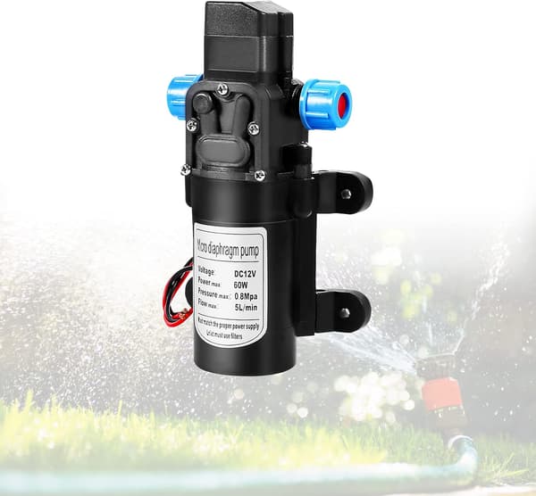 Självsugande vattenpump, DC 12V 60W Högtrycks Mikro Membranpump