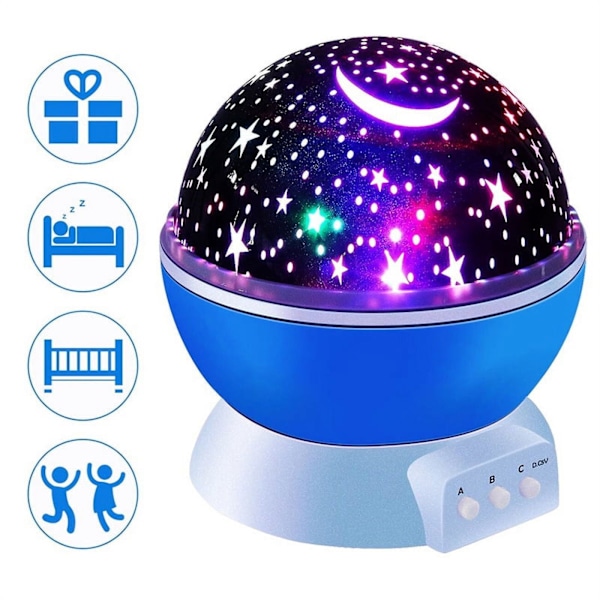 Stjerner Stjernehimmel LED Nattlys Projektor Månelampe Batteri USB