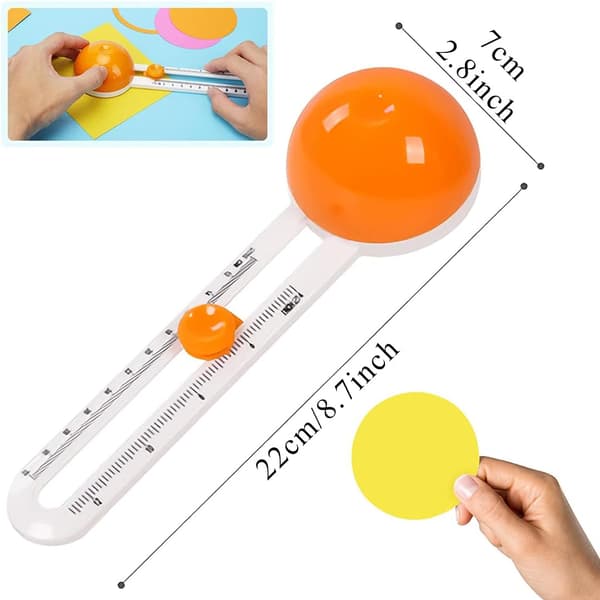 1 stk (Oransje) Sirkelkutter Papirtrimmer Scrapbooking Sirkulær