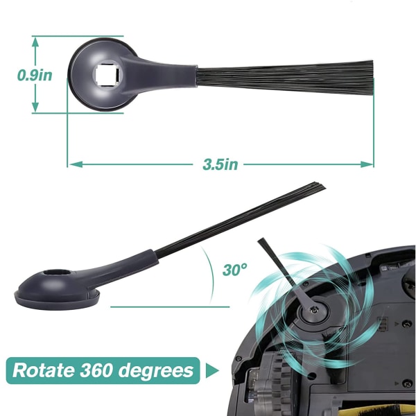 6-delt sæt af erstatningsdele til kantbørster til fejerobot