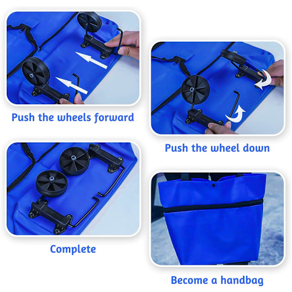 Foldbare handleposer med hjul, Foldbar handlekurv, 2
