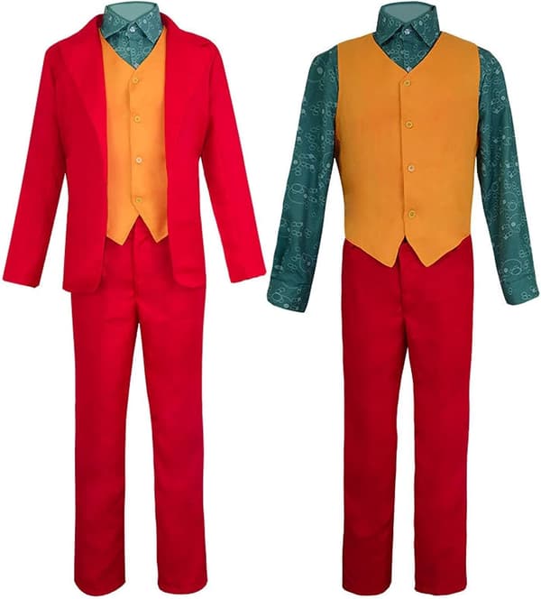 Joaquin Phoenix Cosplay Clownkläder Arthur Fleck Röd Kostym