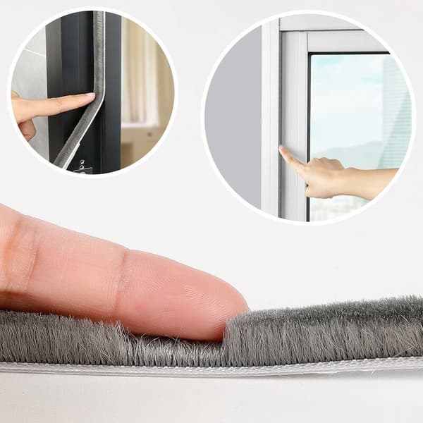 1PC Skyvedørsbørstetetning, 9mm(B) x 9mm(D) x 6M(L) Limdørtetning