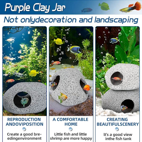 Akvarie Dekorationer, Akvarie Dekorationer Betta Skjulested Hule