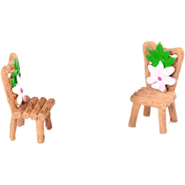 3 stk. Bord og Stoler Resin Håndverk Mikro Landskap Ornament Fee