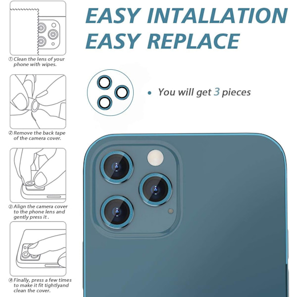 Bakkamera Beskytter Kompatibel med iPhone 12 Pro Max,
