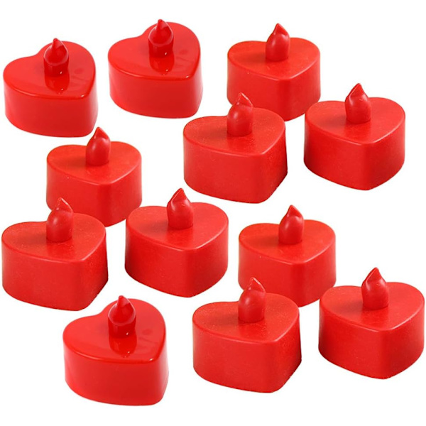 24 stk Hjerteformede Flammeløse Lys LED Teelys