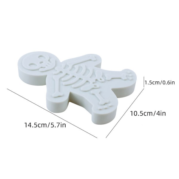 1 stk. Skelet Gingerbread Man Cookie Form Plast Stemplet