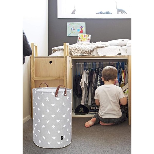2 st 35*45cm Grå Stjärna Stor Klädförvaringskorg, Dragkedja