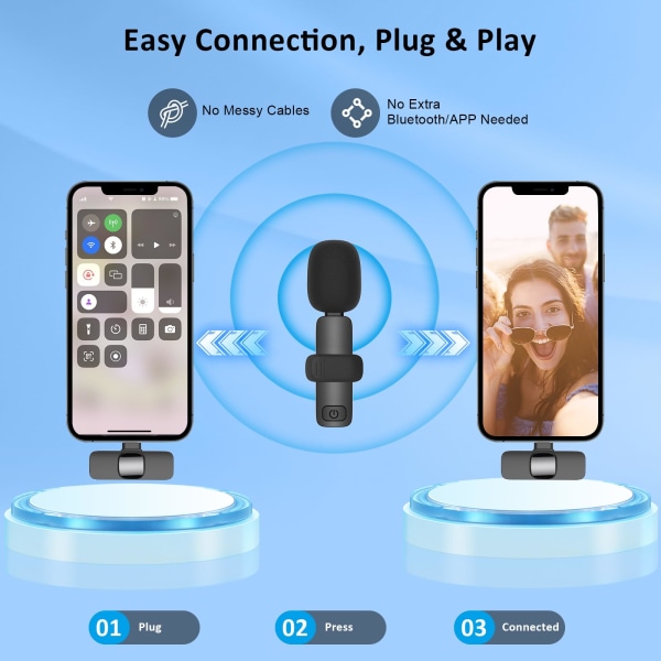 Bluetooth-min mikrofon för iPhone och iPad