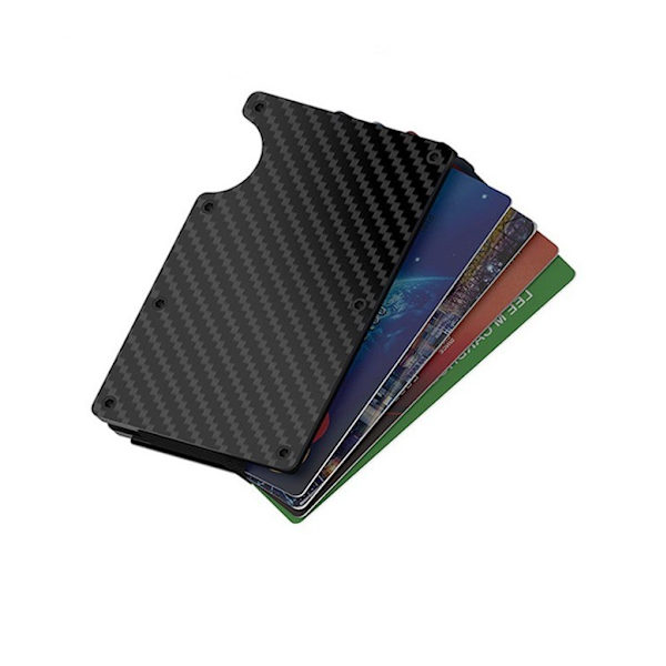 Mænds Carbonfiber Tegnebog, Pengeclips Tegnebog, Minimalistisk RFID
