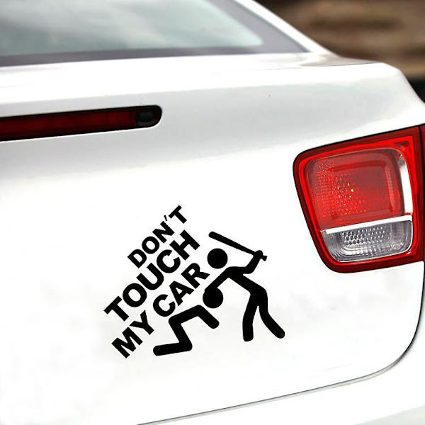 2 st Don't Touch My Car Roliga Bilstickers (Svart)