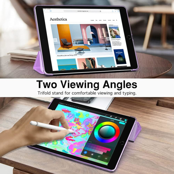 Fodral för Nya iPad 9:e/8:e/7:e Gen (2021/2020/2019), Mjuk TPU Genomskinlig Frostad Bakre Skyddsskal Smalt Skal Skydd