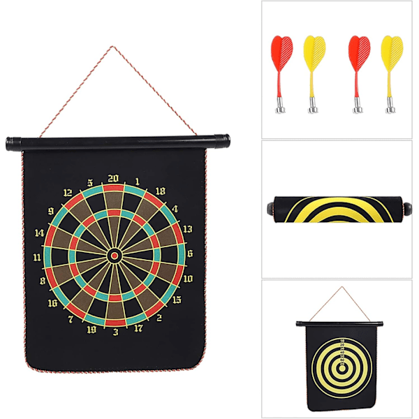 Magnetisk Darttavle for Barn, Dobbeltsidig 12-Tommers Tykk Reversibel Darttavle, Leveres med 4 Dart