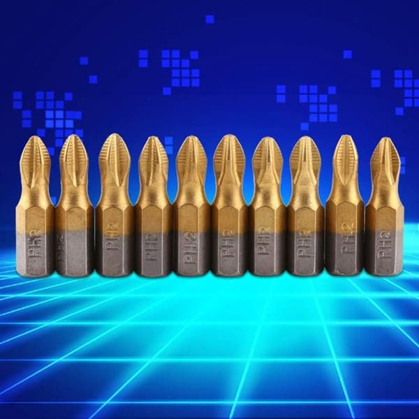 Impact Driver Bit, 10 st magnetiska skruvmejselbitar PH2 Bit Cross
