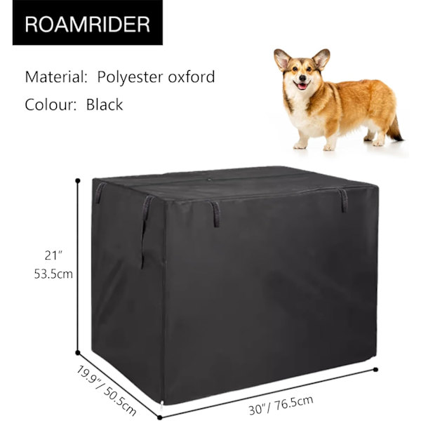 Hundbursskydd, Polyester Hundkojeskydd, Vattentätt Husdjurskojeskydd Passar de Flesta 30-tums Hundburar för Inomhus Utomhus (Endast Skydd)