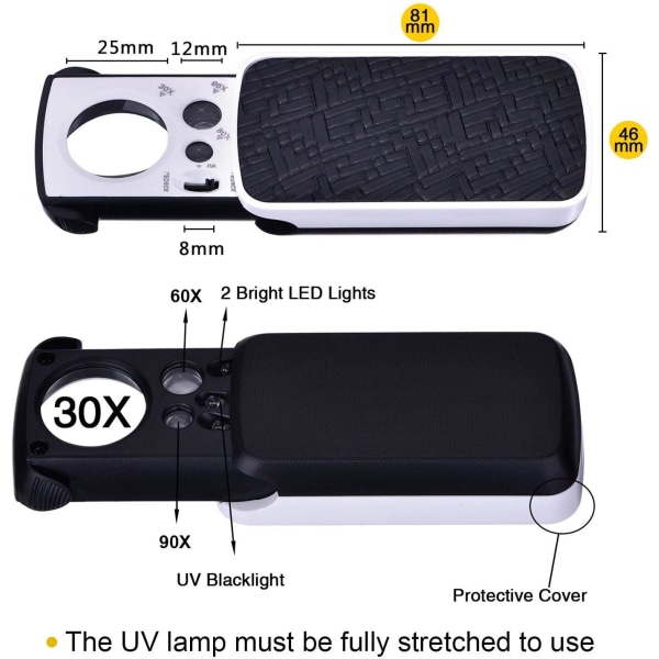 Magnifying Glass Jewelers Pocket Magnifying Glass Small Portable