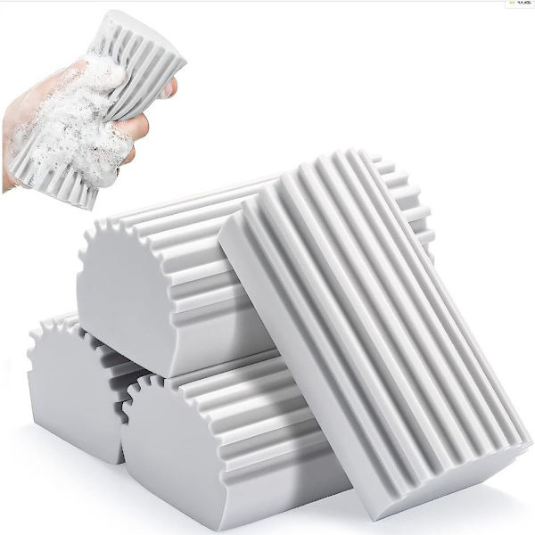 4-pack Fuktsvampar, Rengör Överallt Lätt - Rengör Persienner, Socklar, Handfat, Glas, Soffa, Räcken, Trä