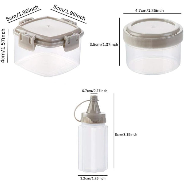 12 stk Mini Plast Saus Squeezebøtte Dressingbeholdere Utendørs