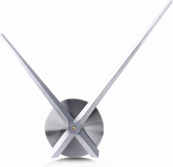 Stor silver väggklocka 31,5 cm utan siffror DIY ramfri