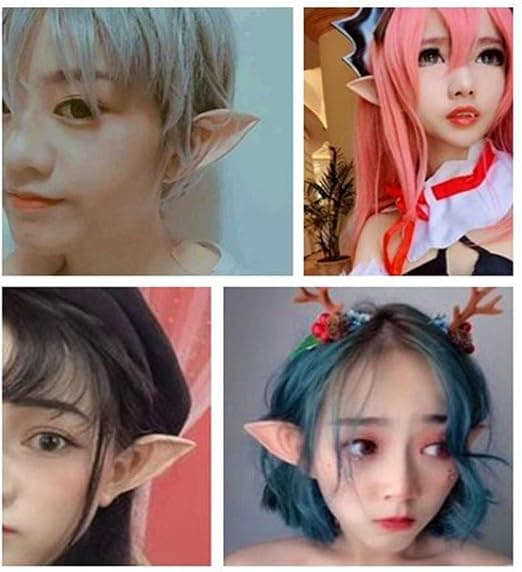 8 paria pixie-keiju-korvia, lateksikeiju-pixie-elfi, cosplay