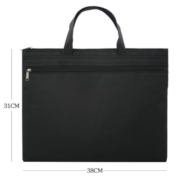 Black 1 Piece Office Document Bag, Men Briefcase Portable Binder