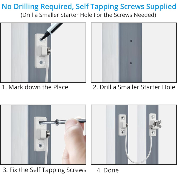 2 kpl Suosittuja Vauvan Turvallisuus Ikkunan Avaajia Ruuveilla ja Avaimilla