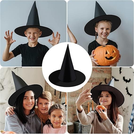 5 stk Små (Sorte) Halloween Heksehatte, Cosplay Kostume